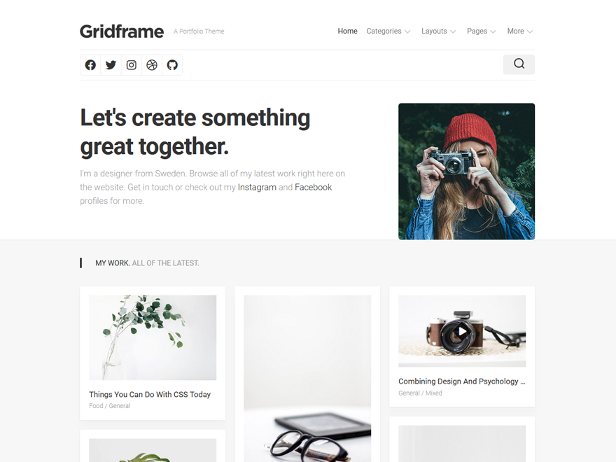 Gridframe theme screenshot