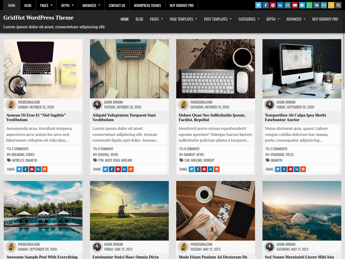 GridHot theme screenshot