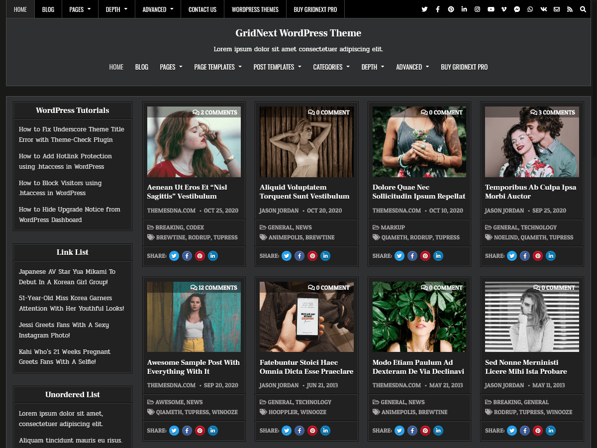 GridNext theme screenshot