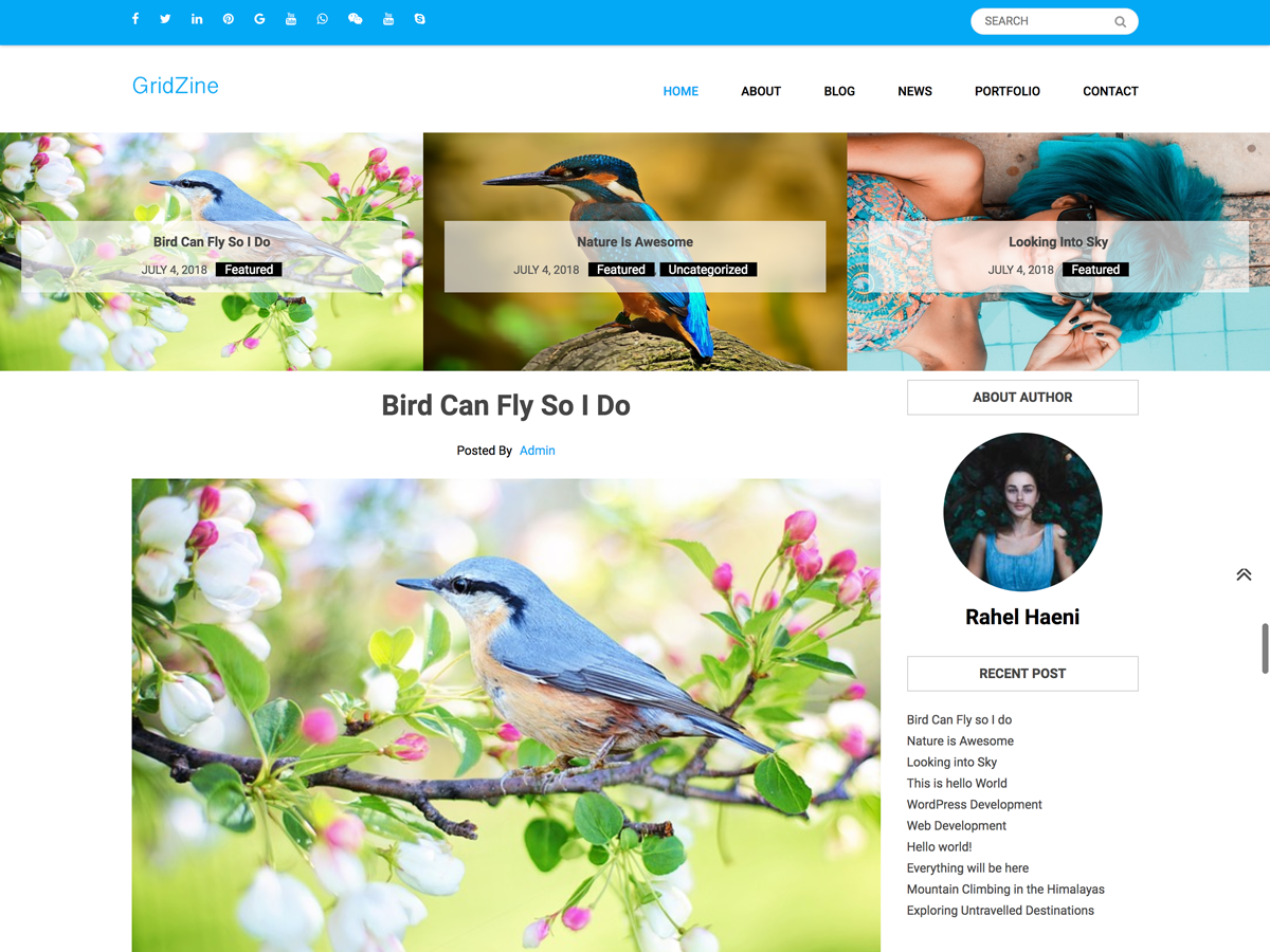 Gridzine theme screenshot