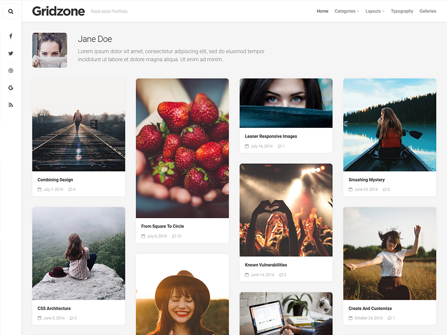 Gridzone theme screenshot