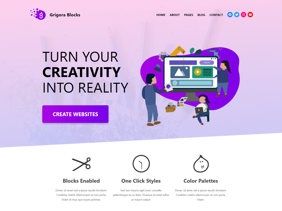 Grigora Blocks theme screenshot