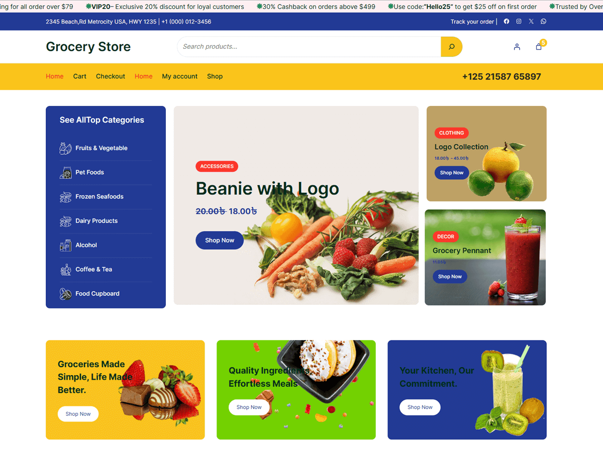Grocery and Organic Store theme screenshot