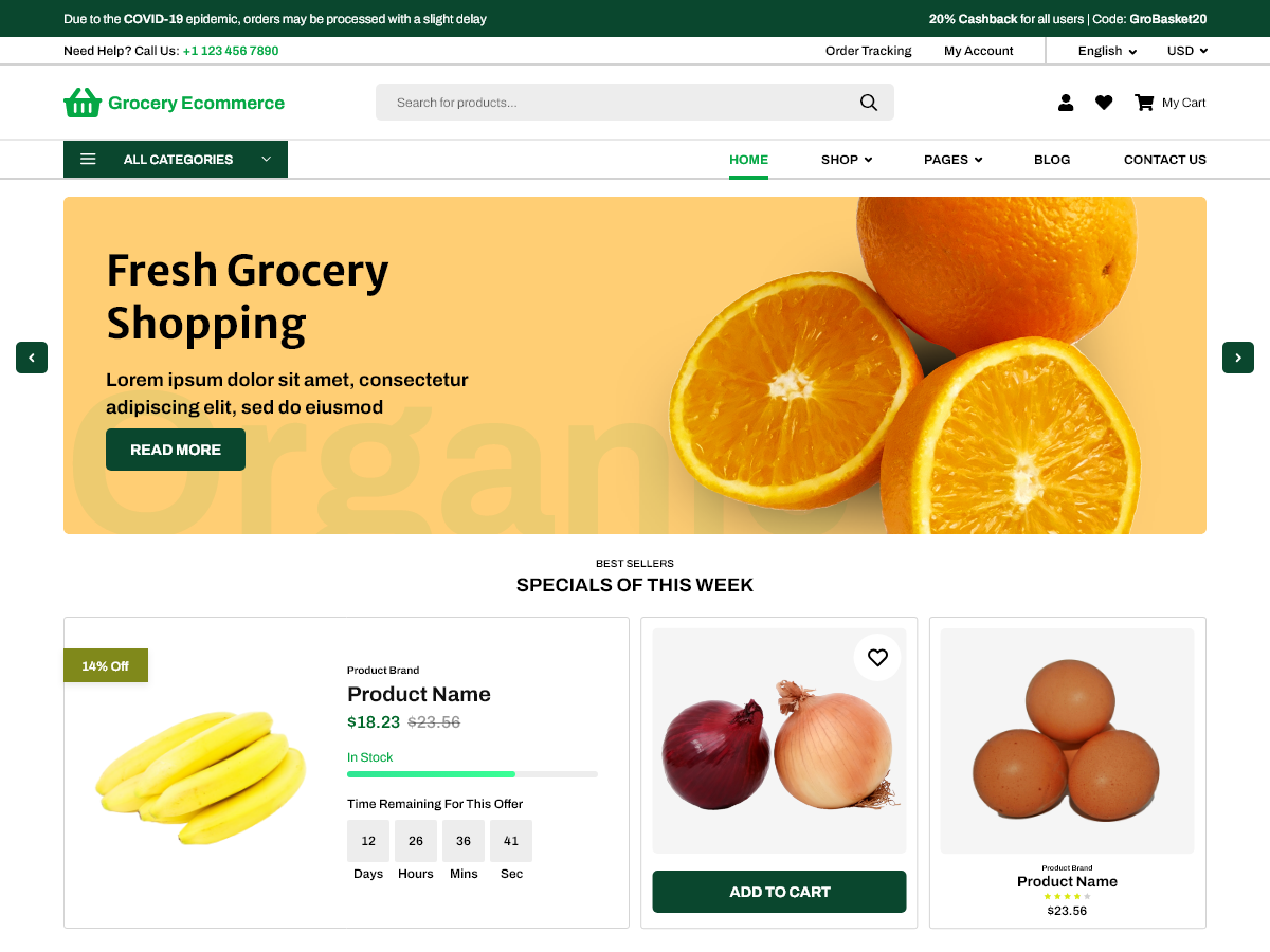Grocery Ecommerce theme screenshot