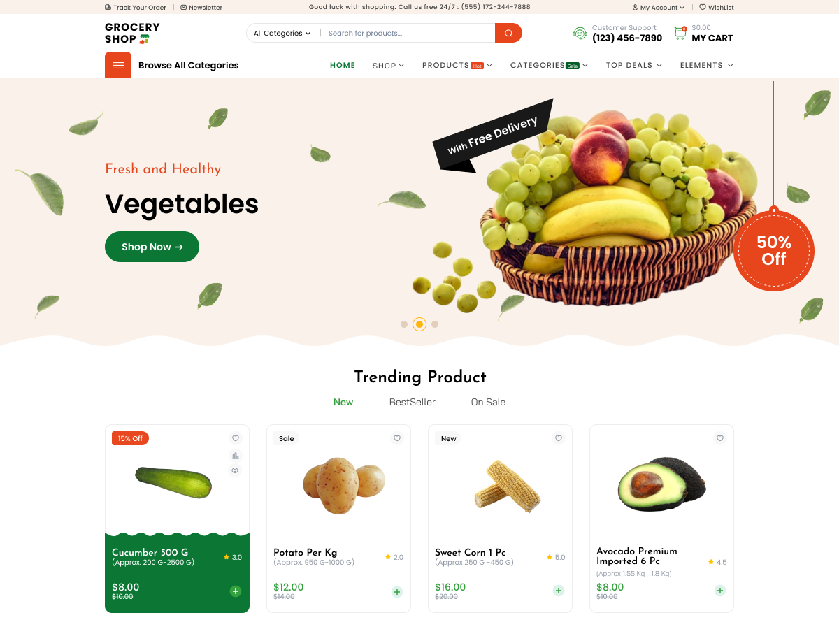 Grocery Marketplace theme screenshot