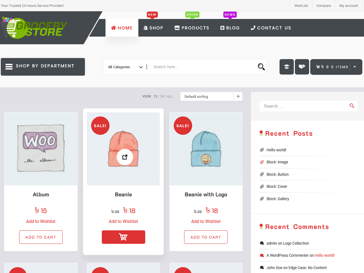 Grocery Shop theme screenshot