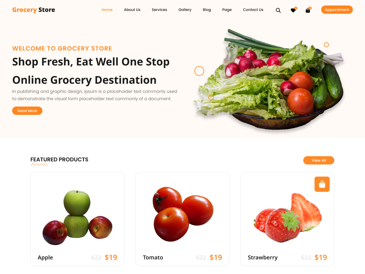 Grocery Shopping Store theme screenshot