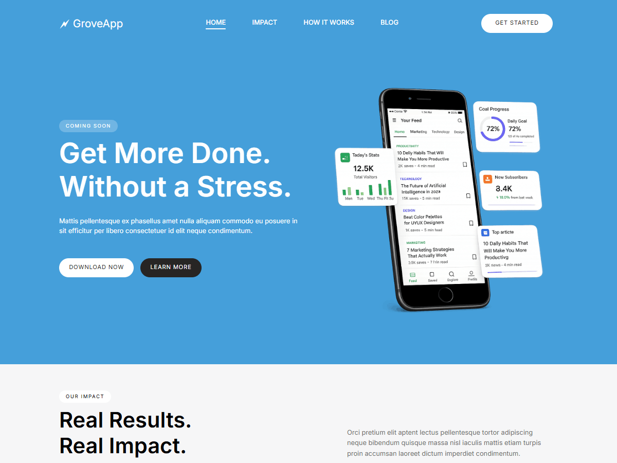 Grove App theme screenshot
