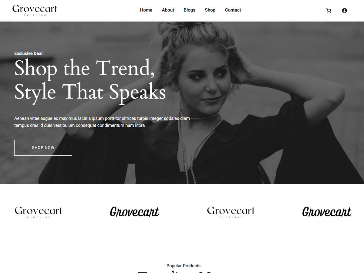 GroveCart theme screenshot
