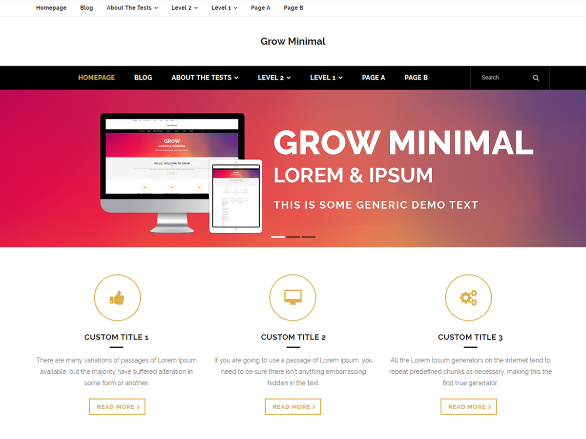 Grow Minimal theme screenshot