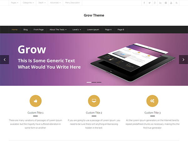 Grow theme screenshot