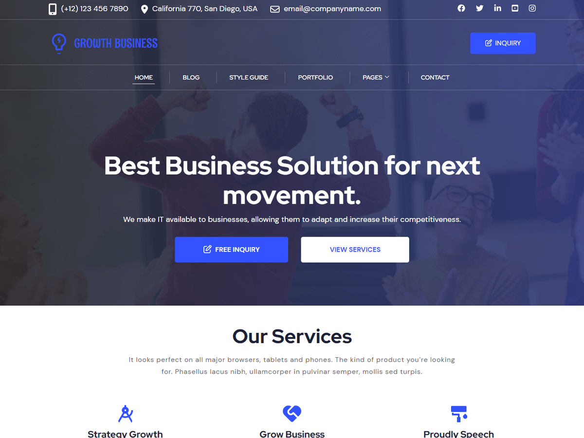 Growth Business theme screenshot