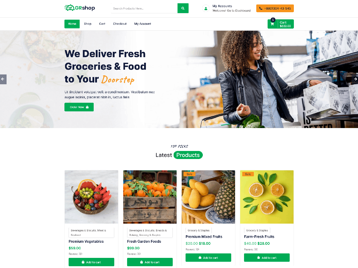 GrShop Grocery theme screenshot