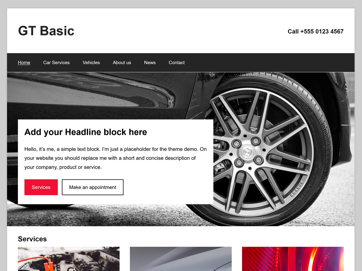 GT Basic theme screenshot