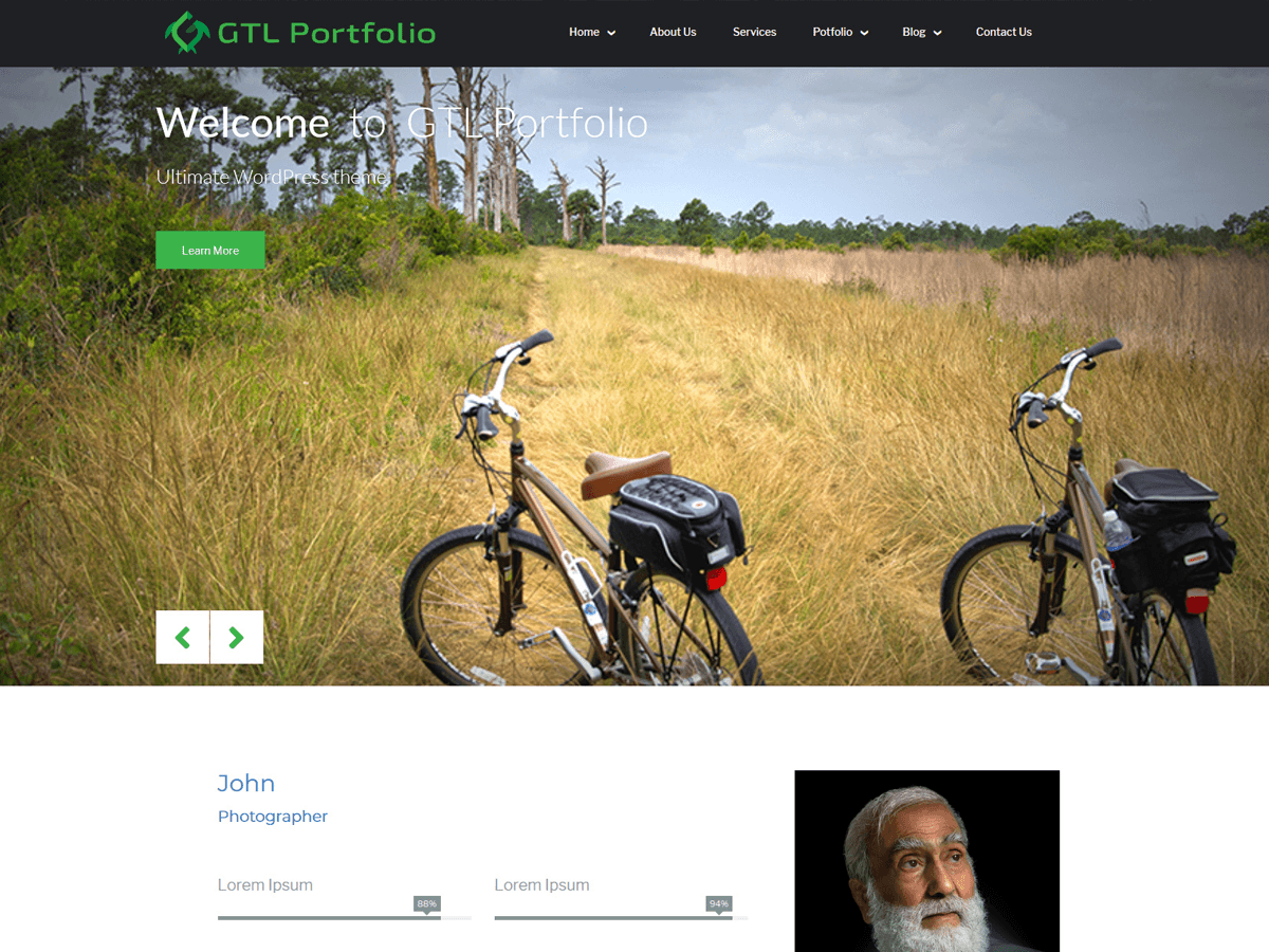 GTL Portfolio theme screenshot