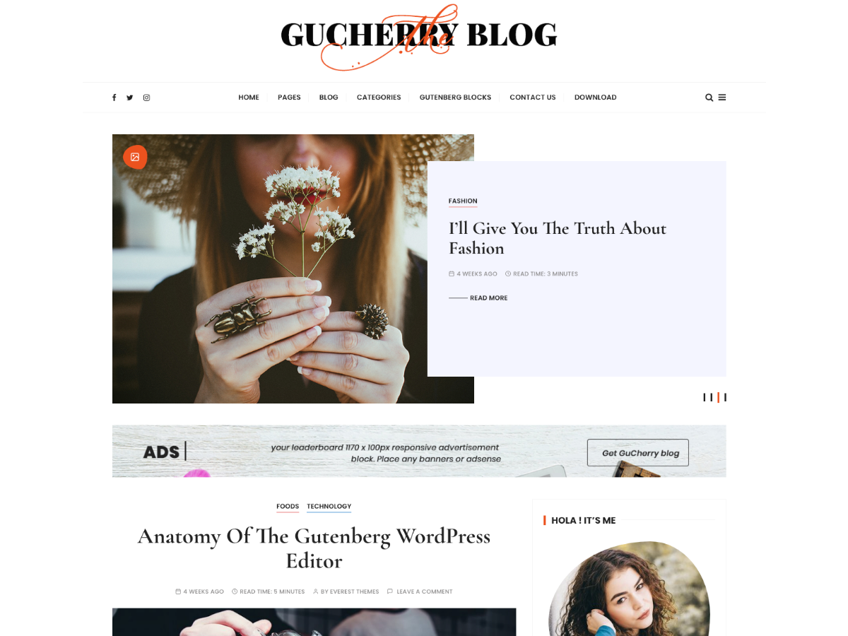 GuCherry Blog theme screenshot