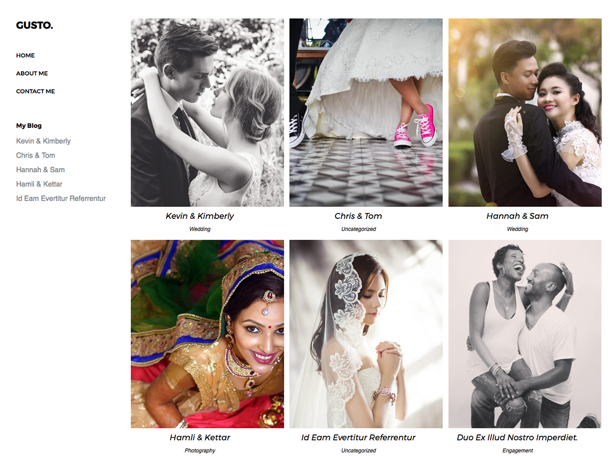 Gusto Photography theme screenshot