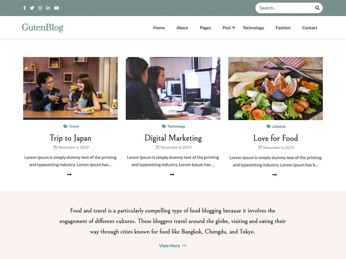 Guten Blog theme screenshot
