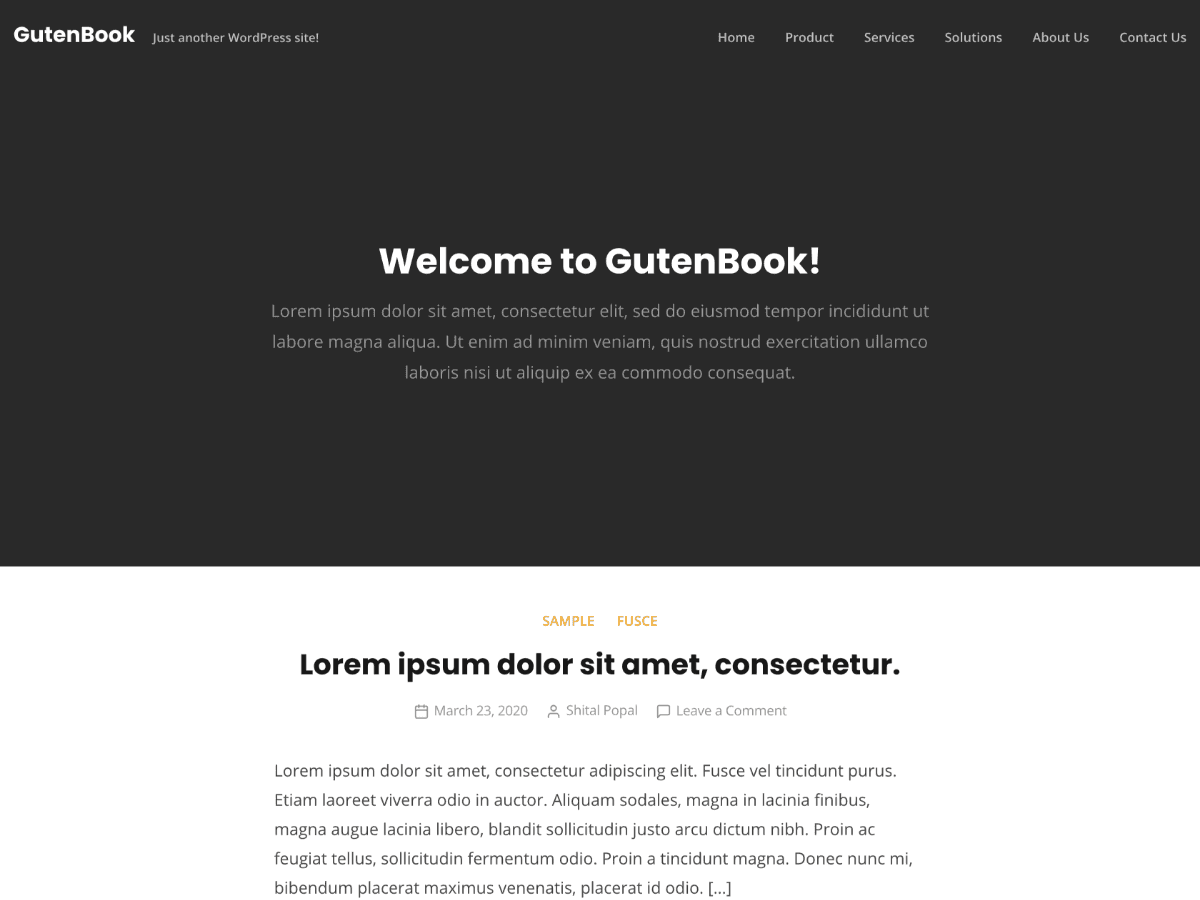 GutenBook theme screenshot