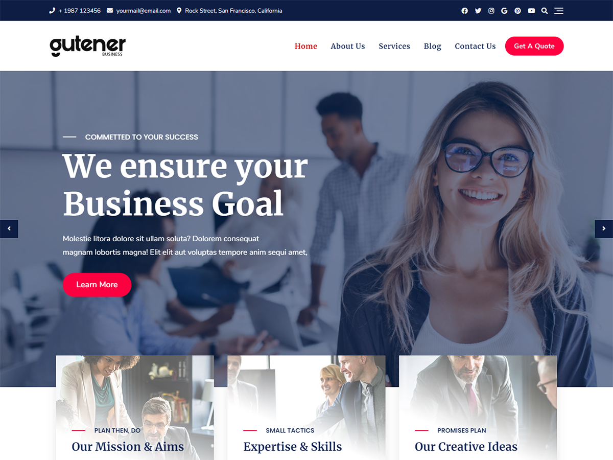 Gutener Business theme screenshot