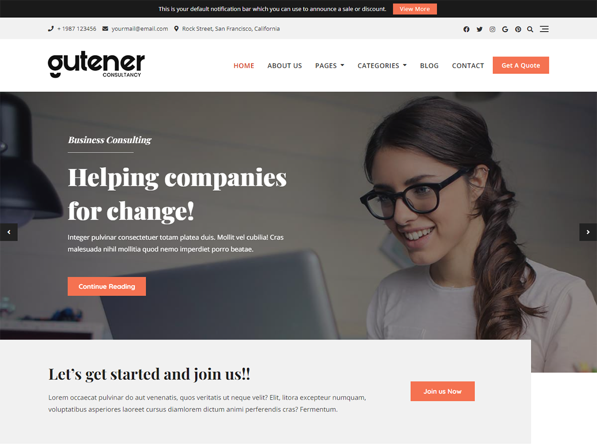 Gutener Consultancy theme screenshot