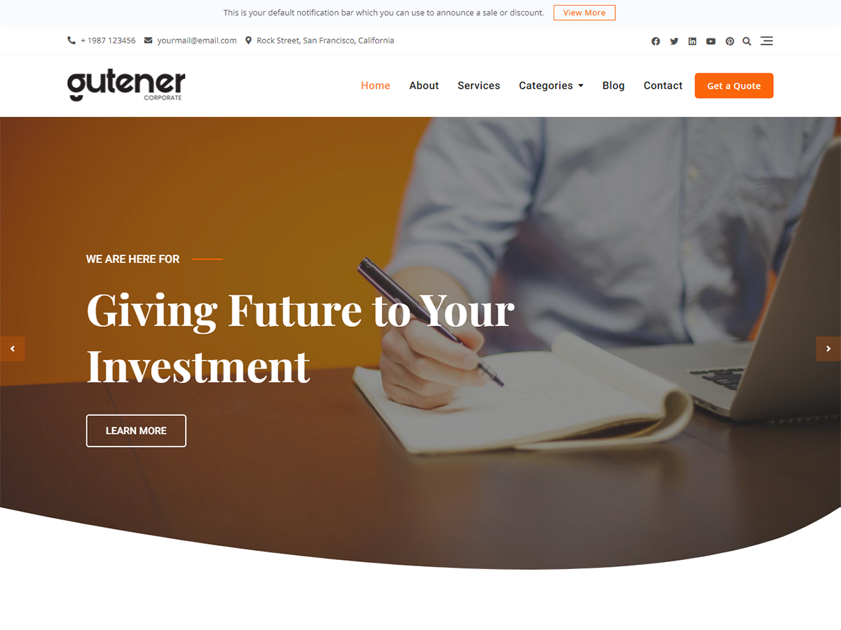 Gutener Corporate Business theme screenshot