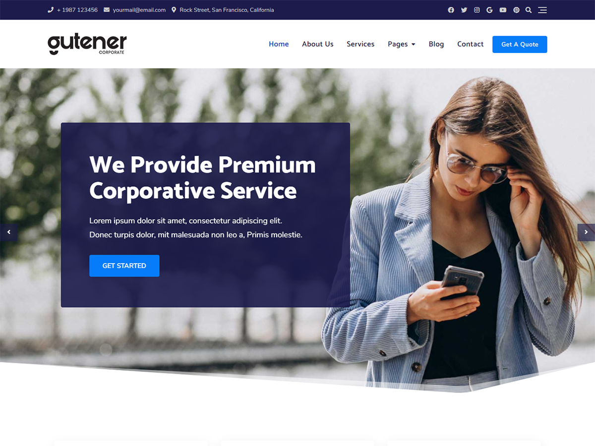 Gutener Corporate theme screenshot