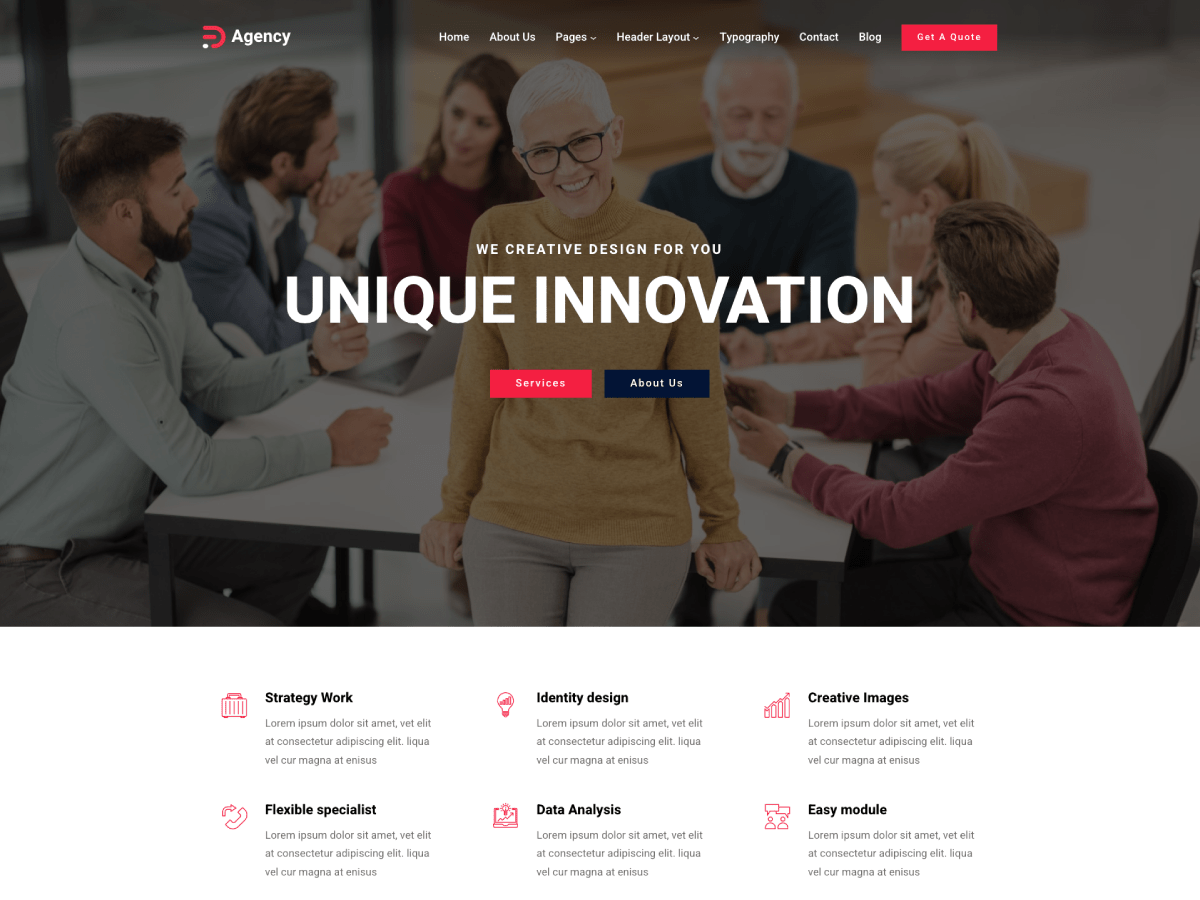 Gutenify Agency theme screenshot
