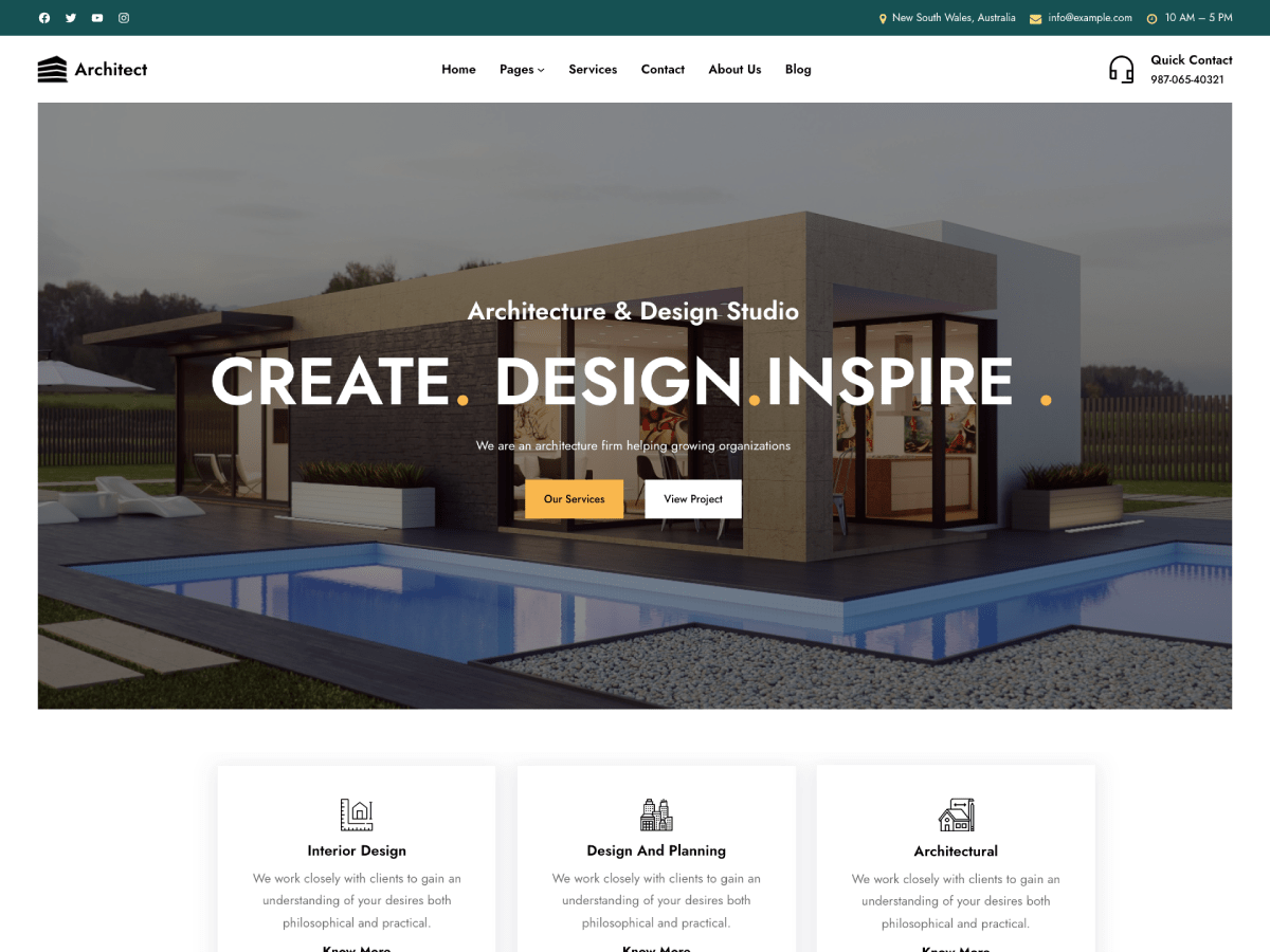 Gutenify Architech theme screenshot