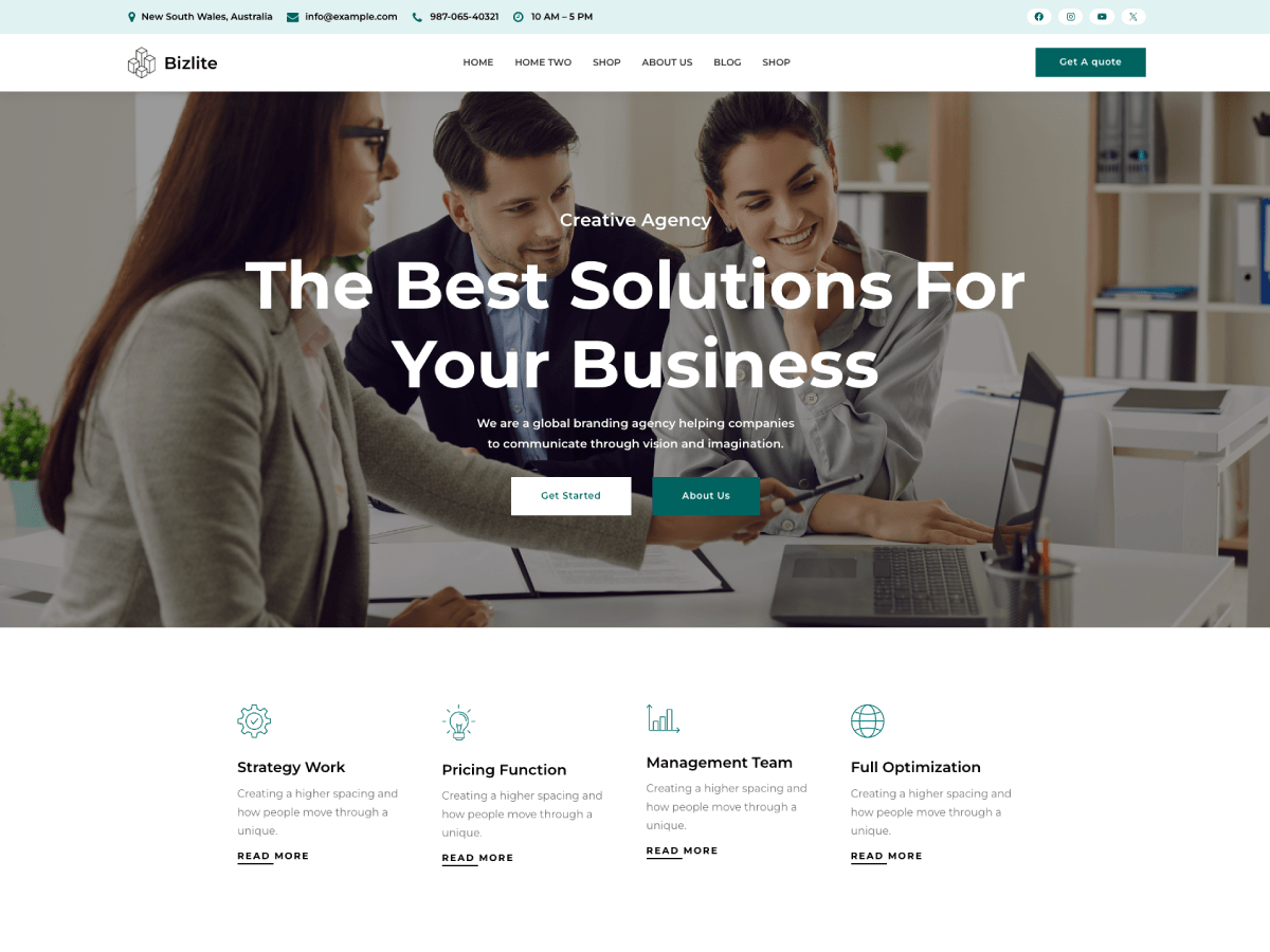 Gutenify Bizlite theme screenshot