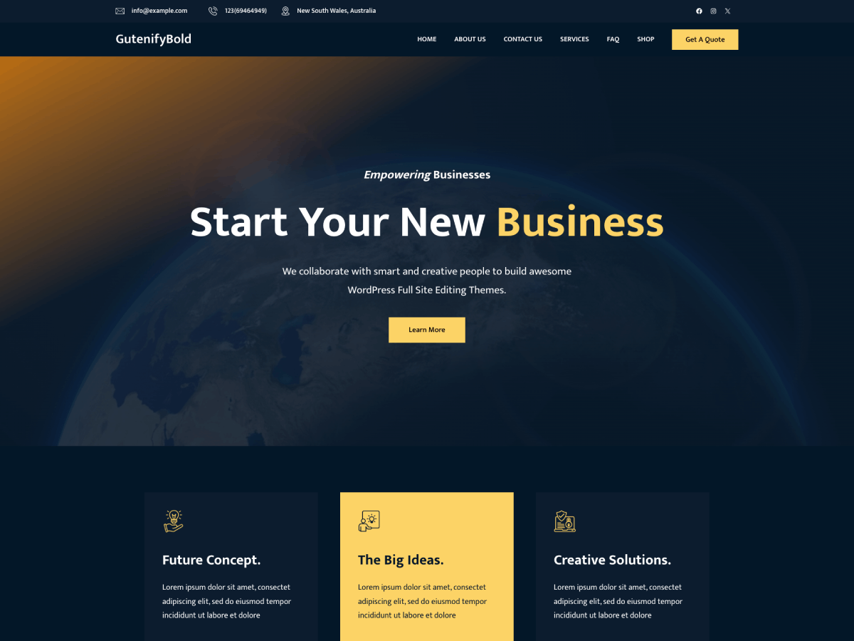Gutenify Bold theme screenshot