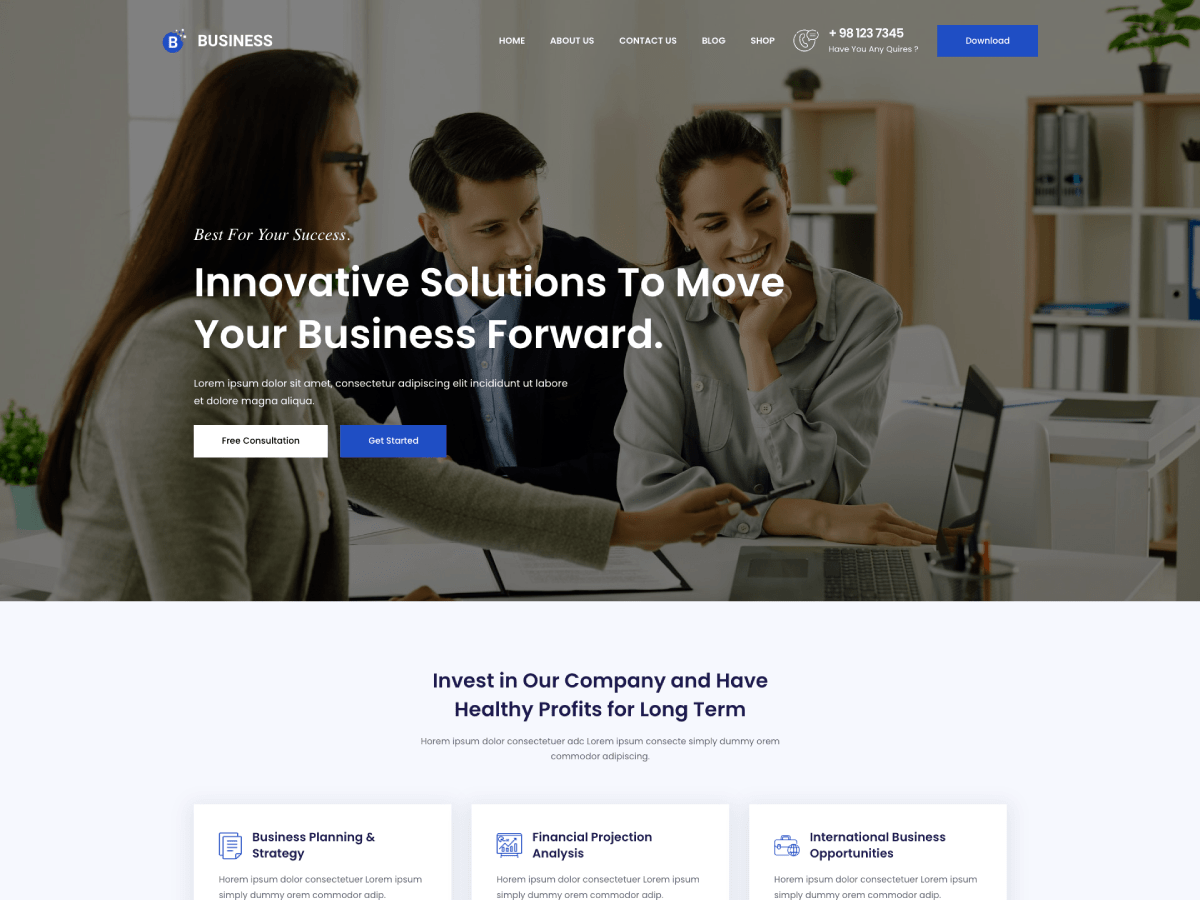 Gutenify Business Hub theme screenshot