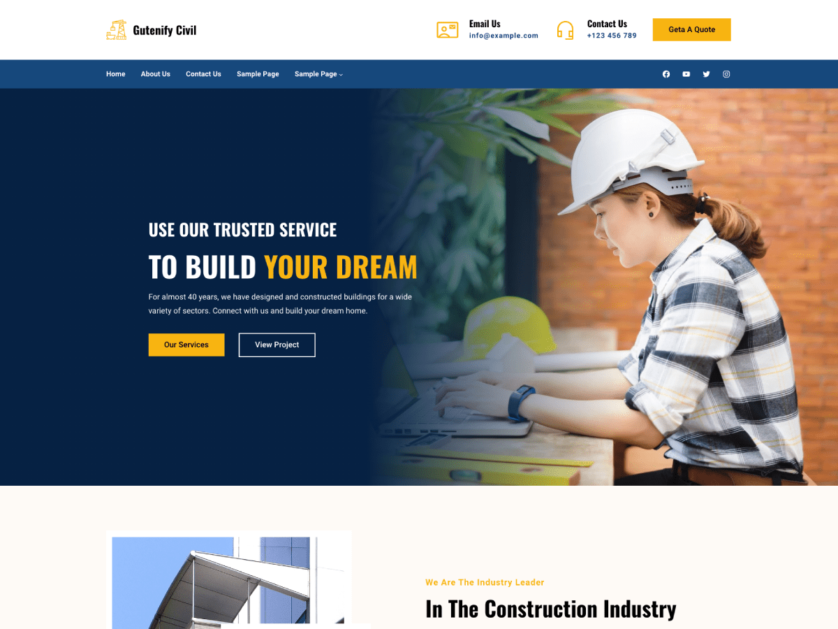 Gutenify Civil theme screenshot