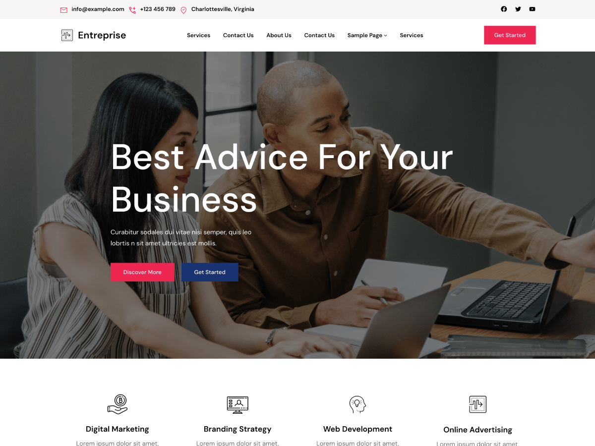 Gutenify entreprise theme screenshot