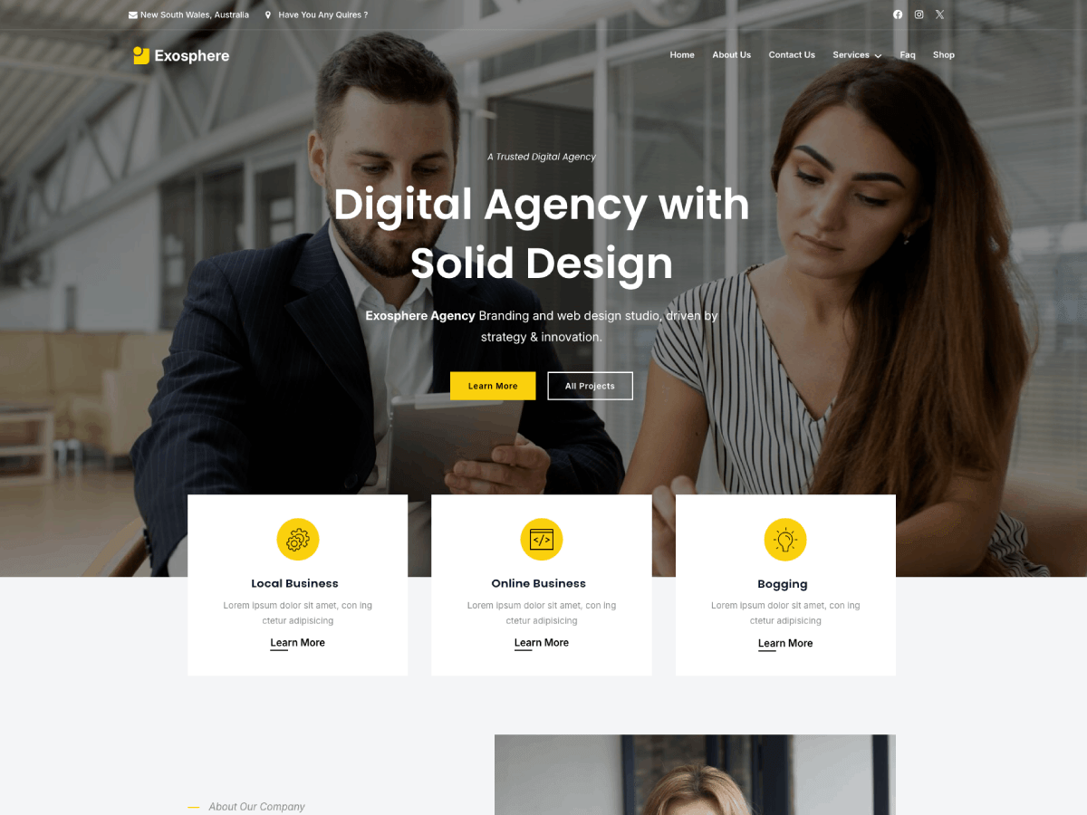 Gutenify Exosphere theme screenshot