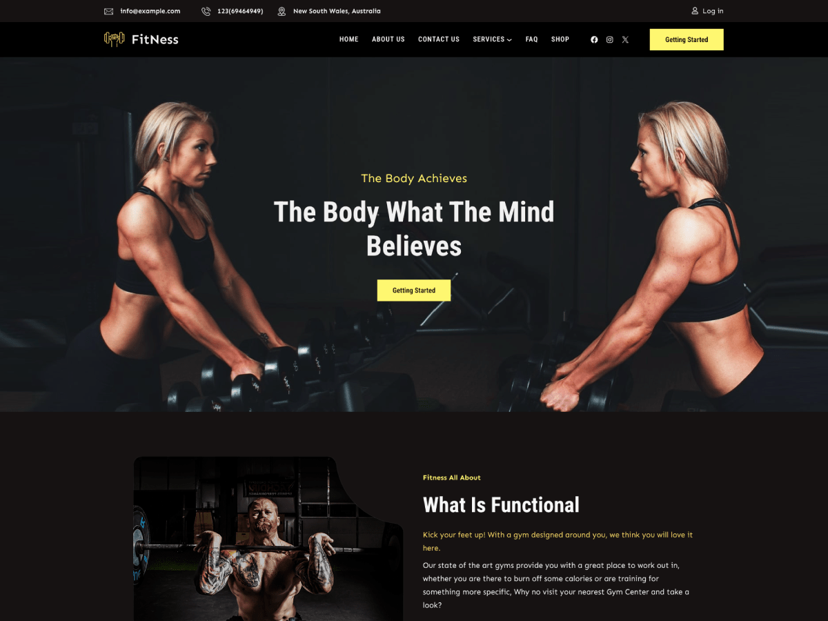 Gutenify Fitness Club theme screenshot