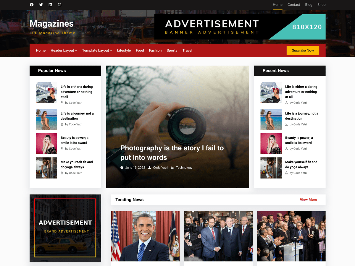 Gutenify Magazine theme screenshot