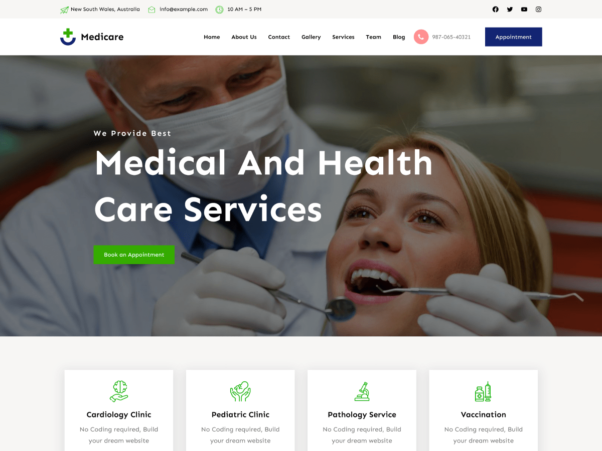 Gutenify Medicare theme screenshot