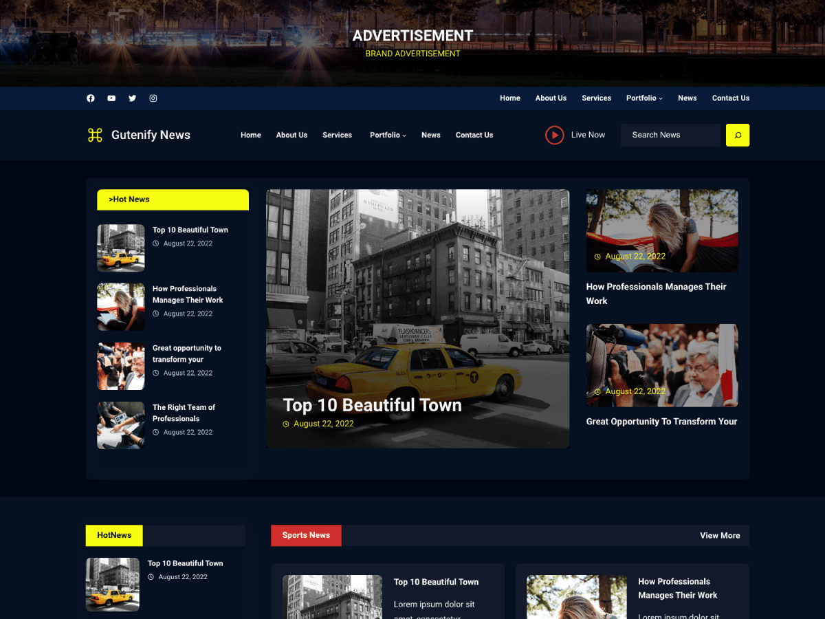 Gutenify News theme screenshot
