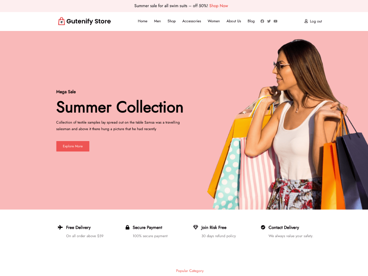 Gutenify Store theme screenshot
