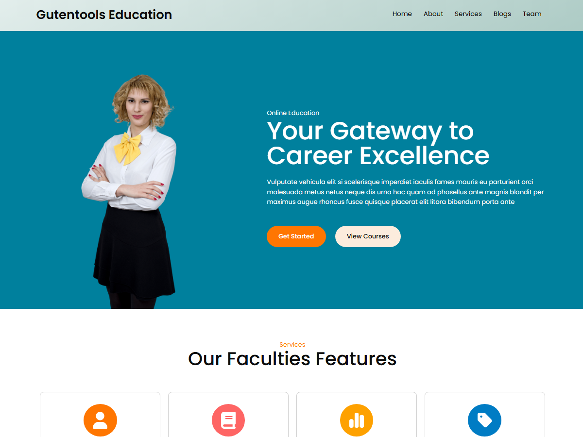 Gutentools Education theme screenshot
