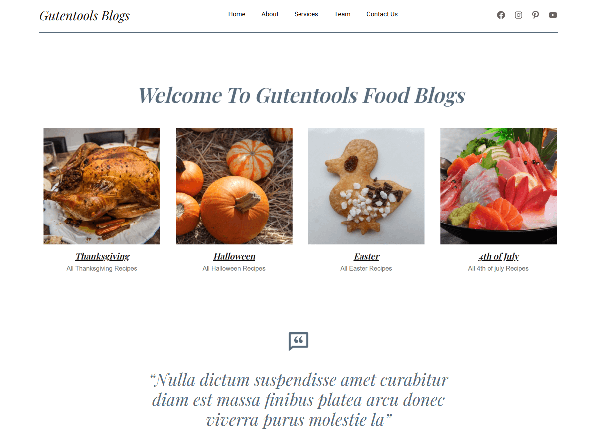 Gutentools Food Blog theme screenshot