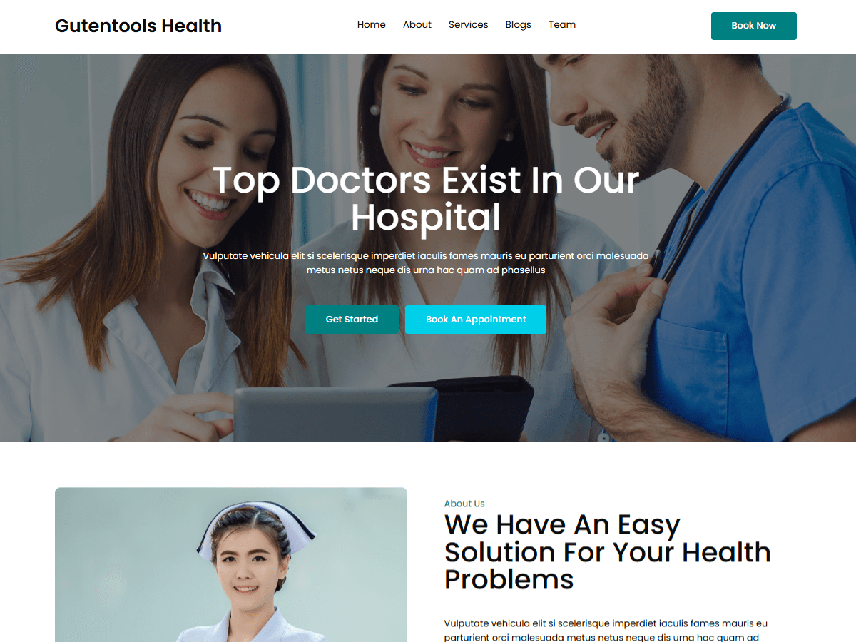 Gutentools Health theme screenshot