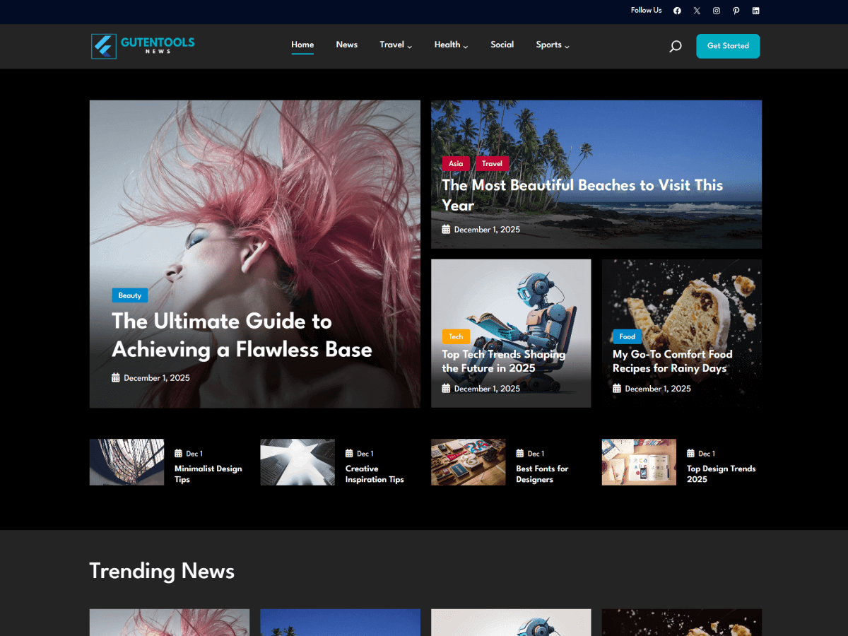 Gutentools News theme screenshot