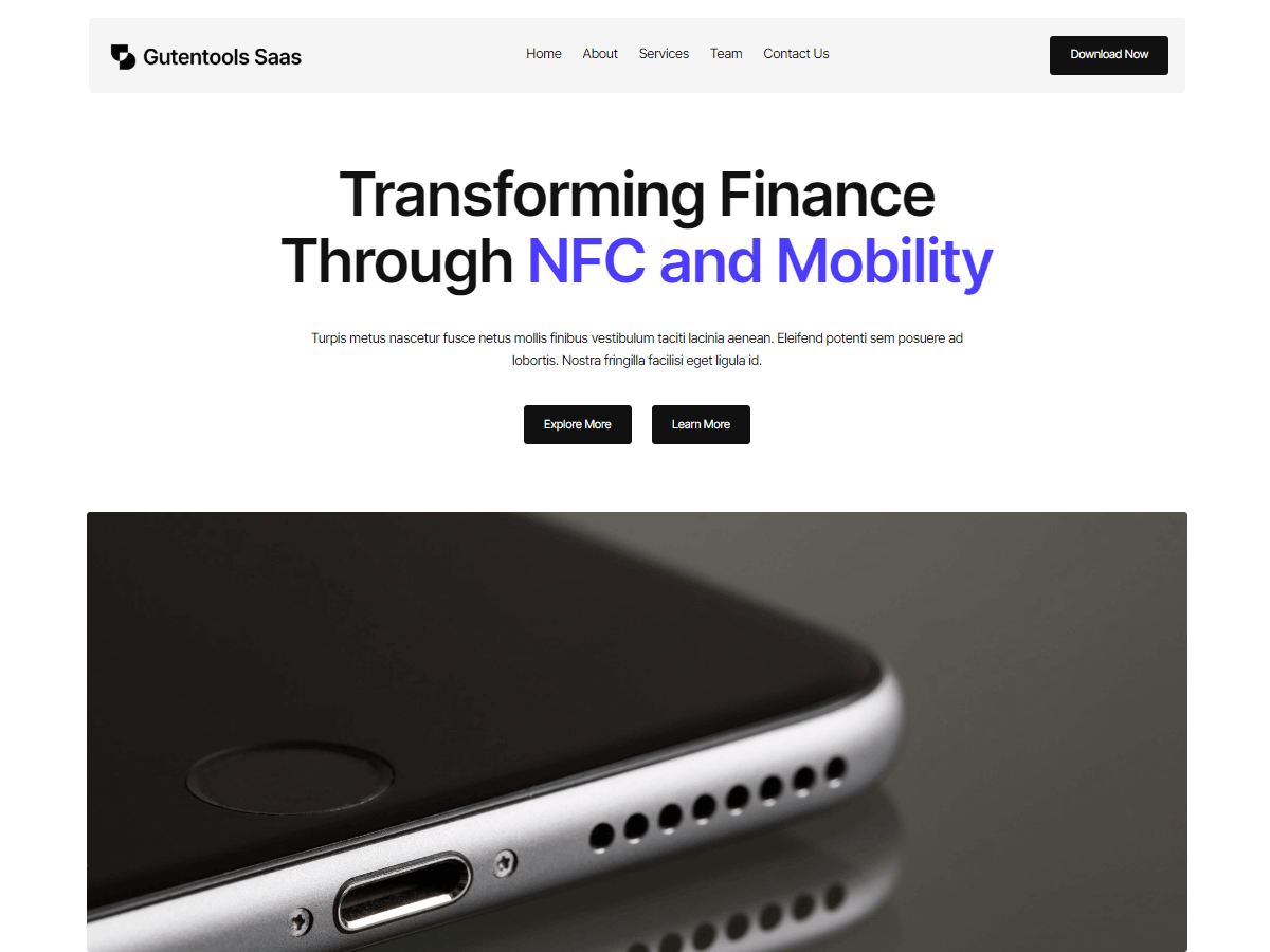 Gutentools Saas theme screenshot