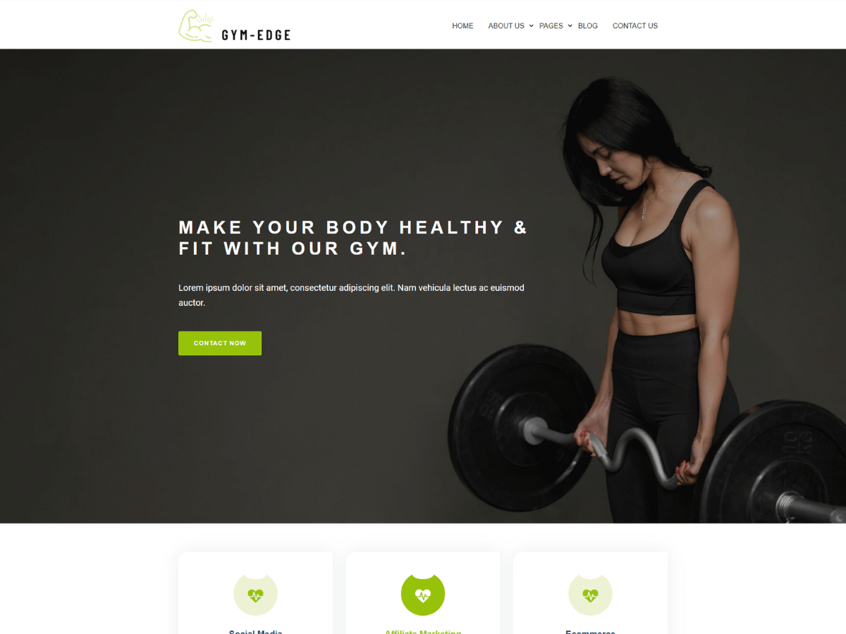 Gym Edge theme screenshot