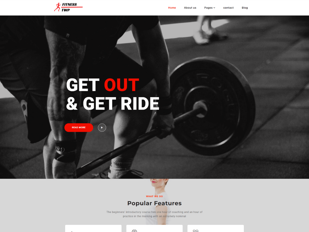Gym Elementor theme screenshot