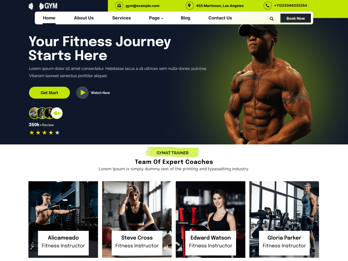 GYM Enthusiast theme screenshot