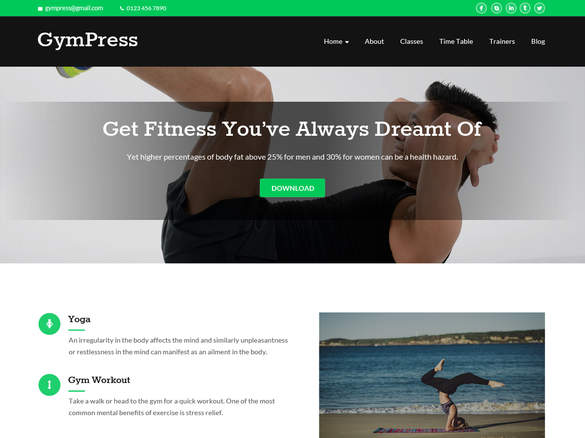 GymPress theme screenshot