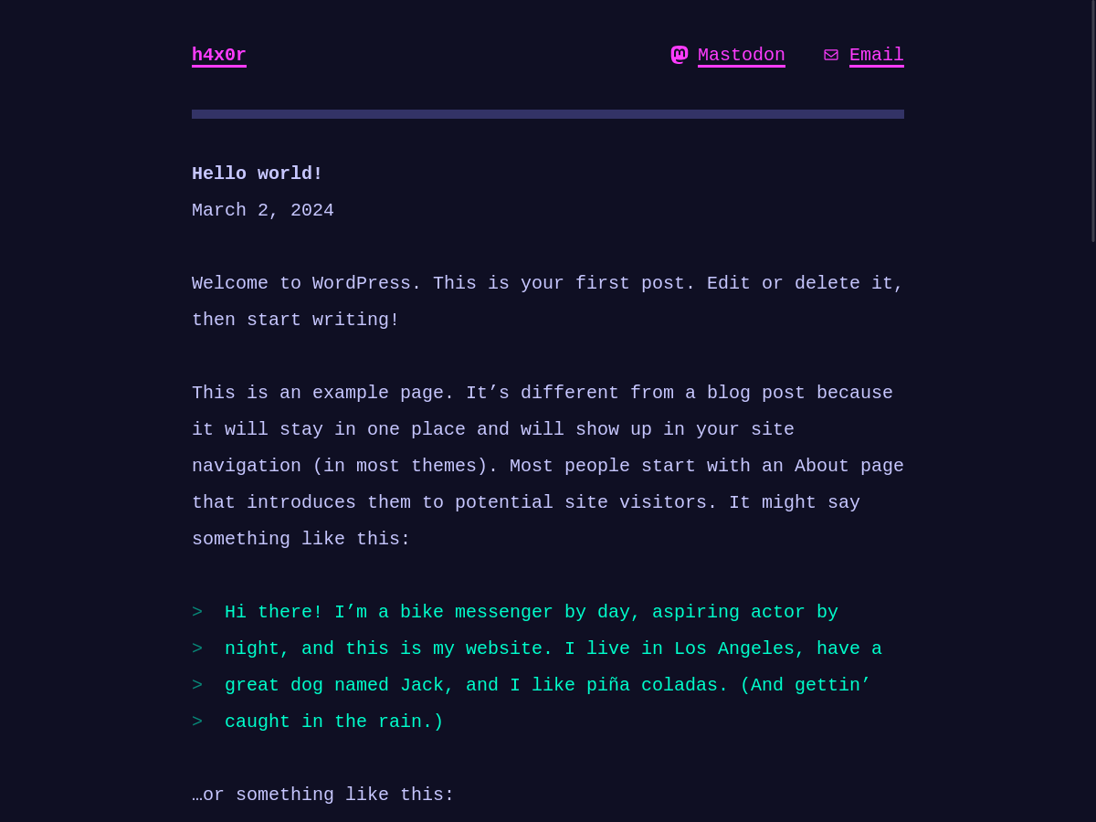h4x0r theme screenshot